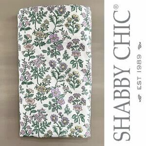 Shabby Chic White Purple Floral Full/Double Size Flat Sheet 78x96 cm